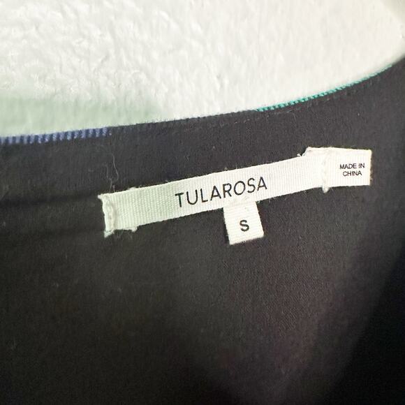 Tularosa Otis Black Multi Plaid Cropped Plunge Neckline Top women’s size small - Picture 6 of 14